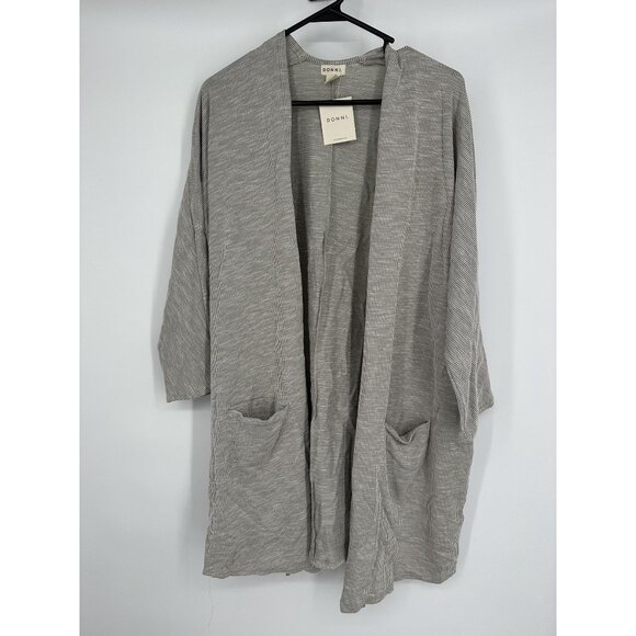 Anthropologie Donni Ribbed Open Draped Cardigan Pockets One Size Fits‎ All NWT - Picture 1 of 9